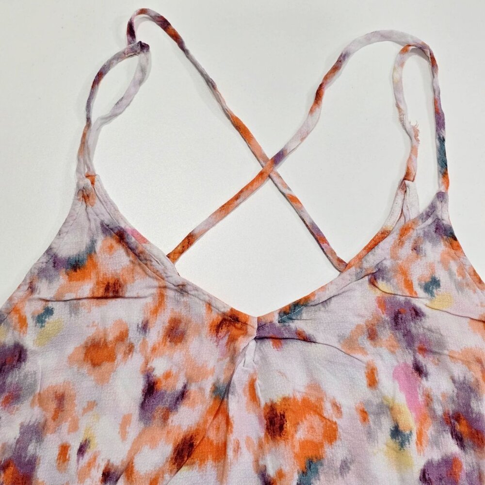 Lucky Brand ✦ Floral Watercolor Crisscross Back Tank Top ✦ Sleeveless L - Picture 6 of 9